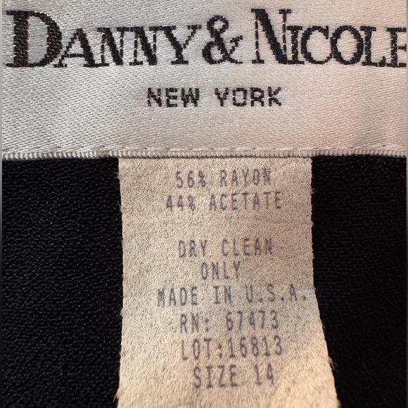 Danny & Nicole Black Front Button Dress with Leopard Print Buttons & Collar - Picture 7 of 7